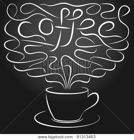 Background With Cup Of Coffee And Smoke