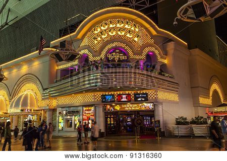 Fremont Street In Las Vegas, Nevada By Night