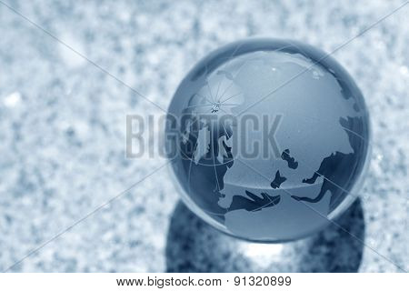 glass globe on water