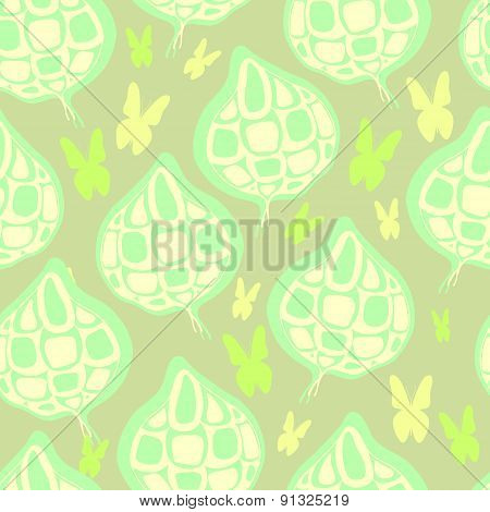 Leaves and butterflies.