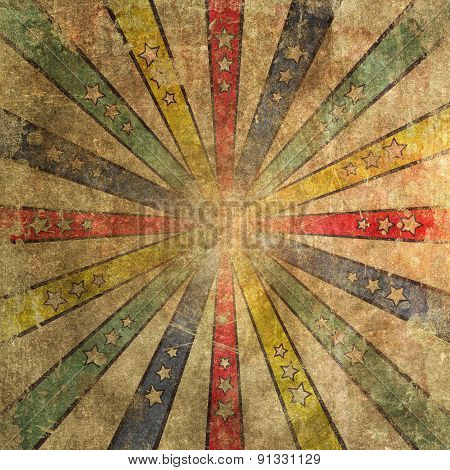 Faded And Worn Grunge Ray Star Burst Backgroung Tile
