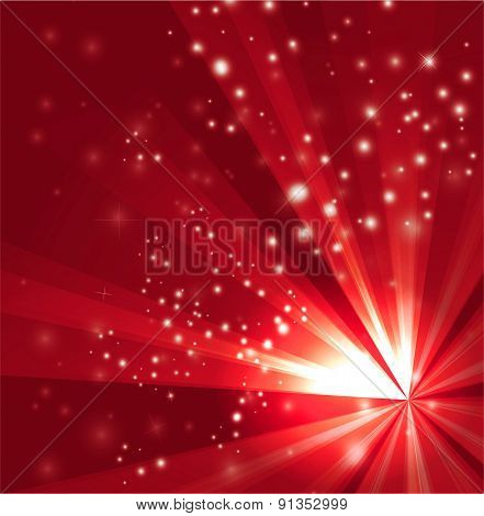 Red Background With Beams