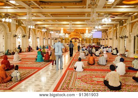 BANGKOK, THAILAND - OCTOBER 26, 2011: Sikh temple interior. Bangkok is the capital and the most populous city of Thailand. It is known in Thai as Krung Thep Maha Nakhon