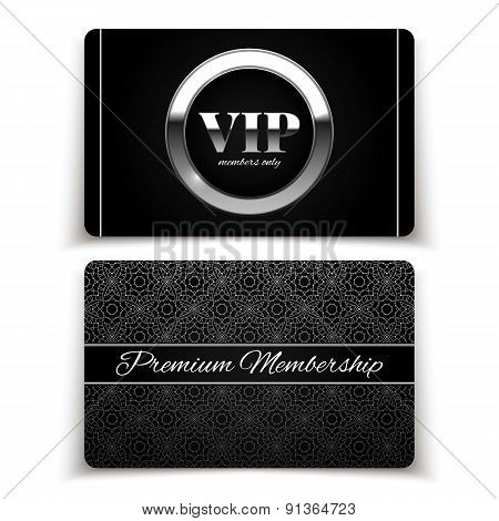 Silver Vip Cards, Premium Membership, Vector Illustration
