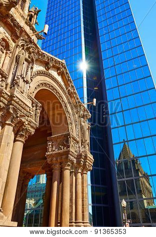 Boston Trinity Church at Copley Square in Massachusetts USA