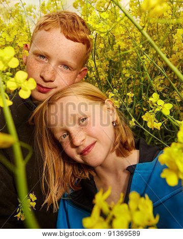 Boy And Girl In Rape Field