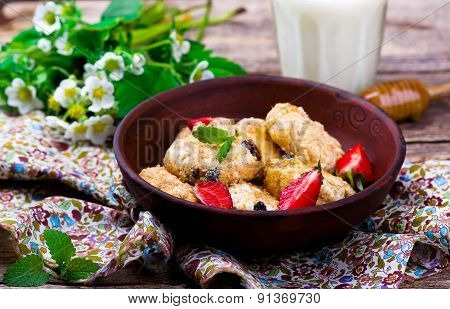 Light Pot Cheese Pancakes With Bran