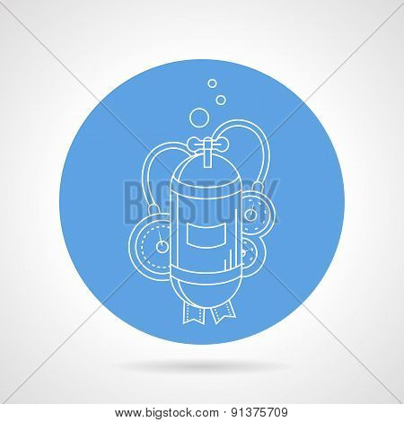 Aqualung cylinder round vector icon