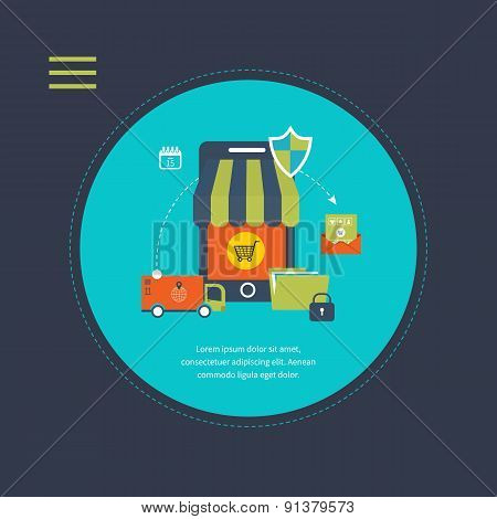 Online shopping concept.