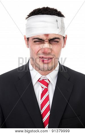 Funny Man With Wounds On Head
