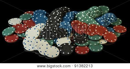 Colorful poker chips
