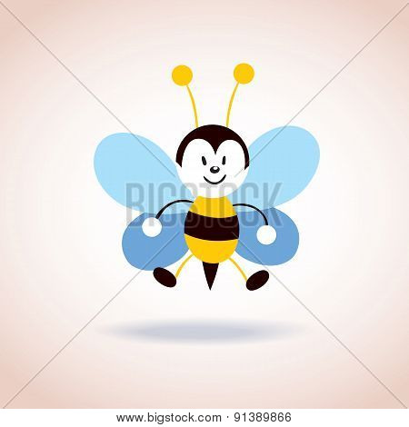 cute bee mascot cartoon character