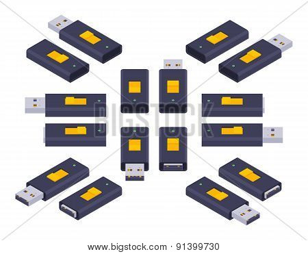Isometric USB flash-drive
