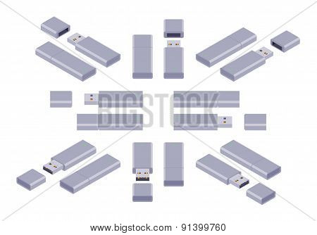 Isometric USB flash-drive
