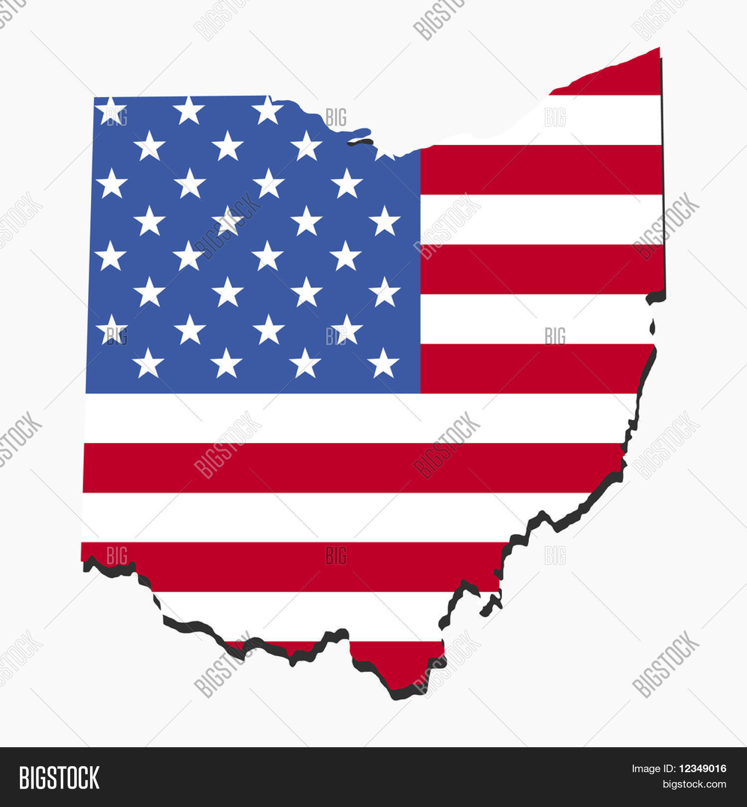 Map Ohio American Flag Image & Photo (Free Trial) | Bigstock