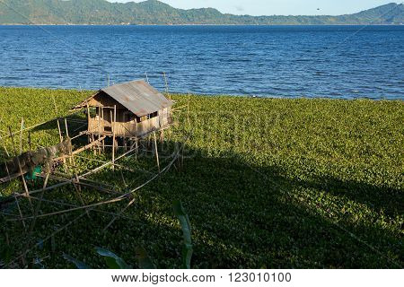 Fish farm and hatchery or nursery Lake Tondano Sulawesi Indonesia (Celebes) Asia