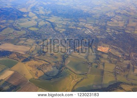 Aerial View Of Rural Near Gatwick