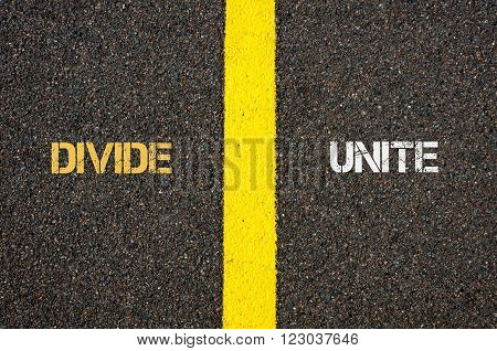 Antonym Concept Of Divide Versus Unite