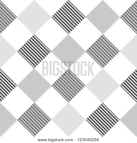 Vector illustration of blackand white seamless background of squares