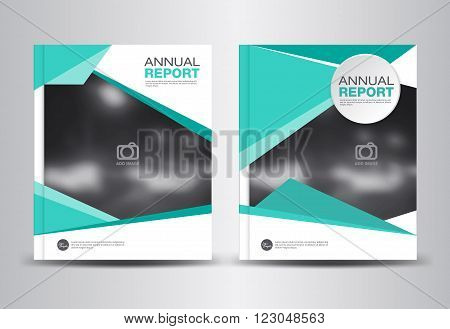 Green Cover annual report  template vector illustration for business