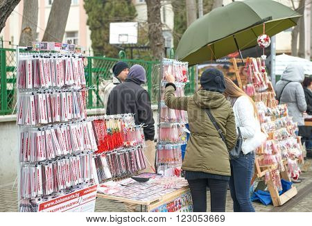 VARNA BULGARIA 29.02.2016: The symbol of the arrival of spring March 1