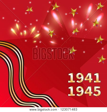 Vector illustration card celebration day of victory.