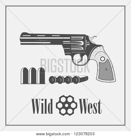 vintage gun icon on the wild west