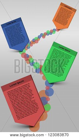 Timeline infographic, Timeline infographics, bubble infographic with squared text ribbons, business steps