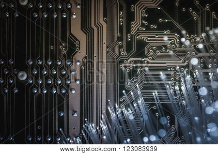 Connectivity.Fiber optic cables, fibre connection, telecomunications concept.