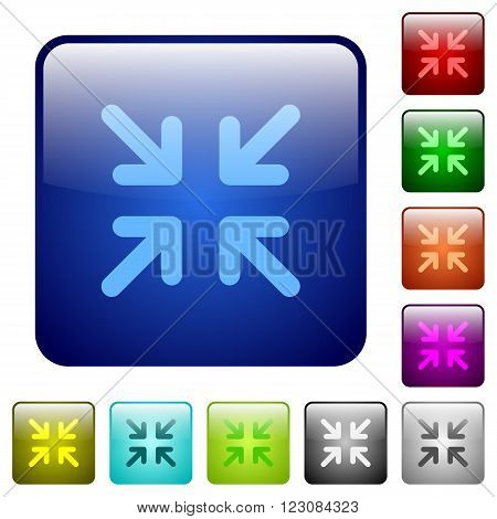Set of color minimize glass sphere buttons with shadows.