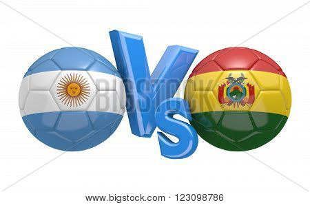 Preliminary competition football match between national teams Argentina and Bolivia