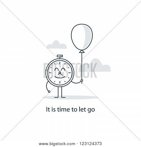 It is time to let go, linear design illustration