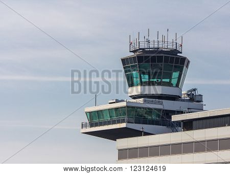 Schiphol Airport North Holland/the Netherlands - March 10 2016: airport control tower