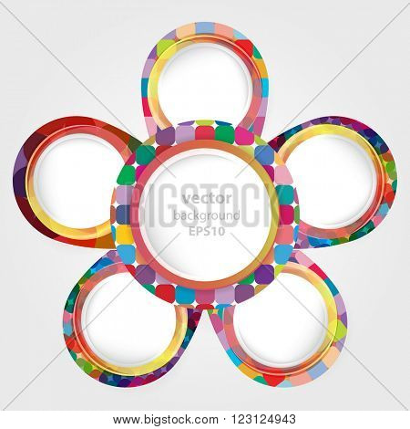 Bright round frames with space for your text. Vector illustrasion.