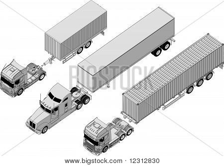 Vector set semi-truck