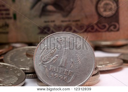 Closeup auf 1 Rupie