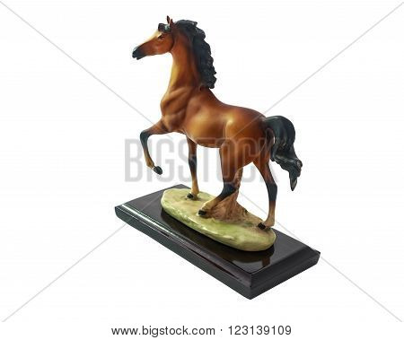 Horse runs Horse souvenir made of resin perfect design and realism with isolated on white background.