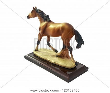 Horse runs Horse souvenir made of resin perfect design and realism with isolated on white background.