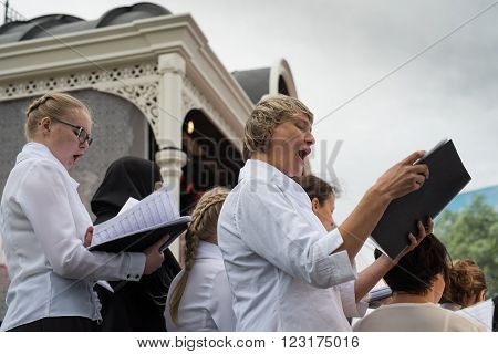 Valaam Island Russia - July 28 2015: First St. Vladimir Valaam Festival 