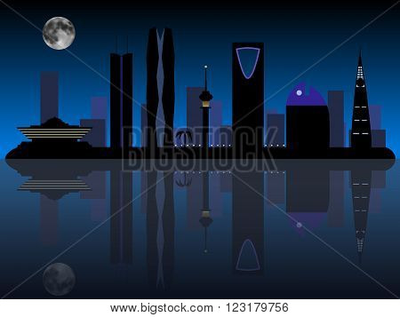 Riyadh Saudi Arabia skyline silhouette vector illustration
