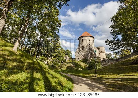 Ruins of medieval Cesis Castle, Latvia.