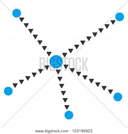 Dotted Relations vector icon. Dotted Relations icon symbol. Dotted Relations icon image.