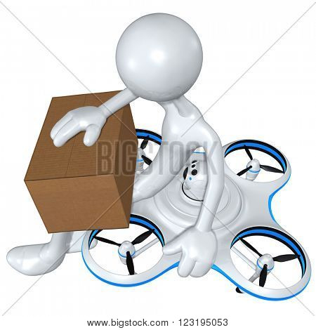Aerial Drone 3D Illustration Concept 