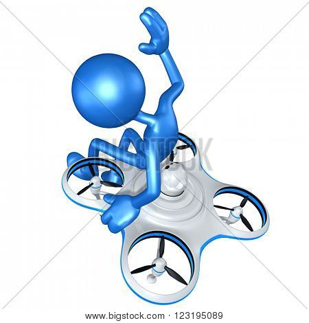 Aerial Drone 3D Illustration Concept 