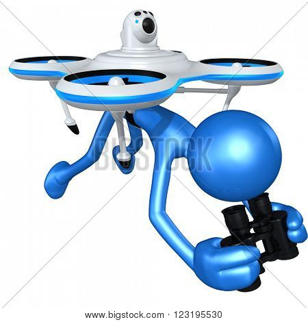 Aerial Drone 3D Illustration Concept 