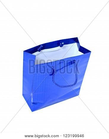 Blue gift pack isolated on white background