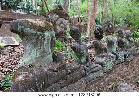 buddha statue in wat umong chiang mai travel thai temple in northern thailand thailand