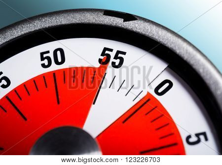 Macro Of A Kitchen Egg Timer - 55 Minutes