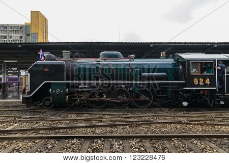 Steam Train At State Railway Of Thailand 119 Years Anniversary