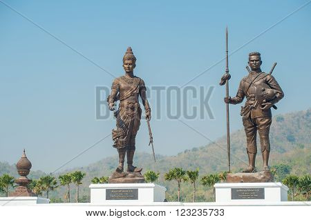 HUA HIN, THAILAND - JANUARY 28: Rajabhakti Park on January 28, 2016 in Hua Hin. Rajabhakti Park is a new tourist attraction displaying giant bronze statues of seven historic Thai kings.